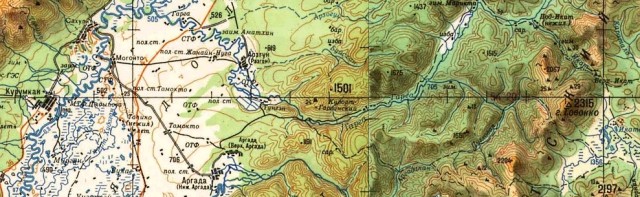 карта заброски на Витим